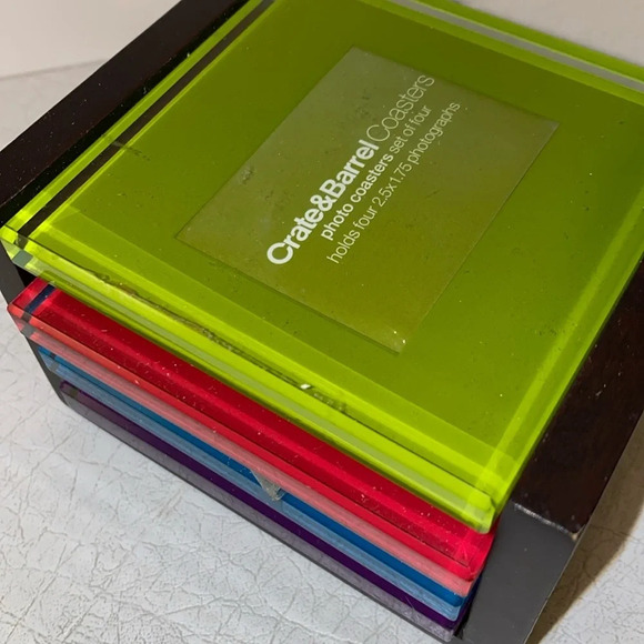 NWT Crate & Barrel Glass Coaster set - Picture 1 of 6